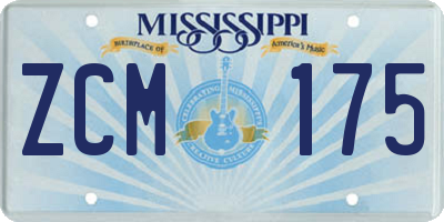 MS license plate ZCM175