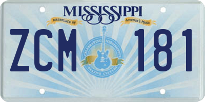 MS license plate ZCM181