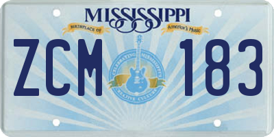 MS license plate ZCM183