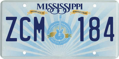MS license plate ZCM184