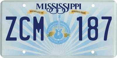 MS license plate ZCM187