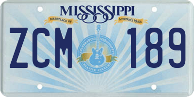 MS license plate ZCM189