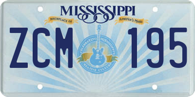 MS license plate ZCM195