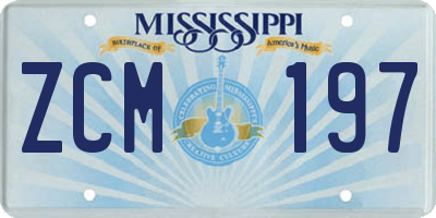 MS license plate ZCM197