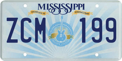 MS license plate ZCM199