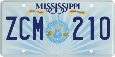 MS license plate ZCM210