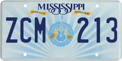 MS license plate ZCM213