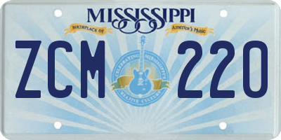 MS license plate ZCM220