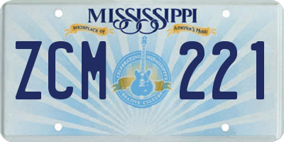 MS license plate ZCM221