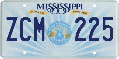 MS license plate ZCM225