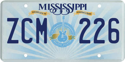 MS license plate ZCM226