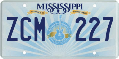 MS license plate ZCM227