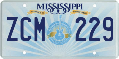 MS license plate ZCM229