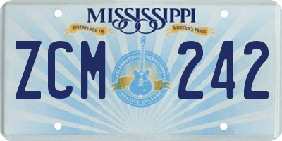 MS license plate ZCM242