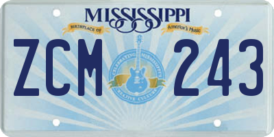 MS license plate ZCM243