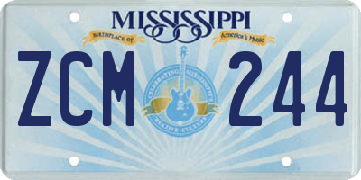 MS license plate ZCM244