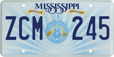 MS license plate ZCM245