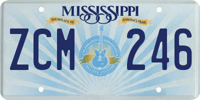 MS license plate ZCM246