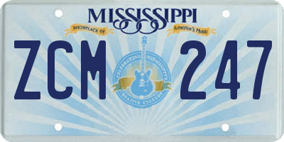 MS license plate ZCM247