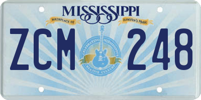 MS license plate ZCM248