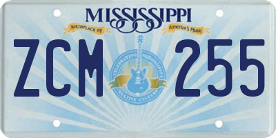 MS license plate ZCM255