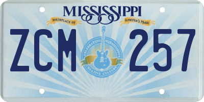 MS license plate ZCM257