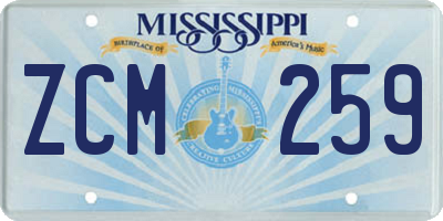 MS license plate ZCM259