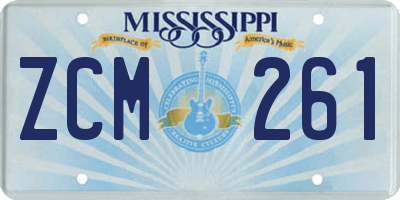 MS license plate ZCM261
