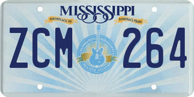MS license plate ZCM264