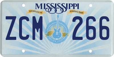 MS license plate ZCM266