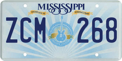MS license plate ZCM268
