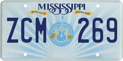 MS license plate ZCM269