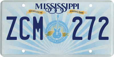 MS license plate ZCM272