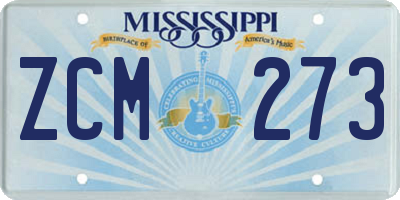 MS license plate ZCM273