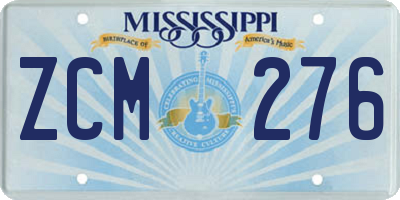 MS license plate ZCM276