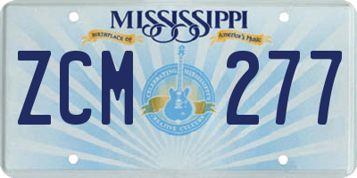MS license plate ZCM277