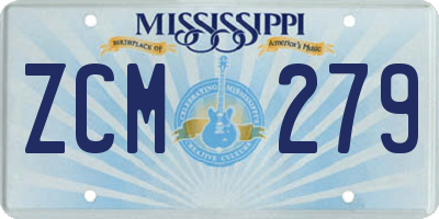 MS license plate ZCM279