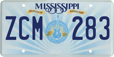 MS license plate ZCM283