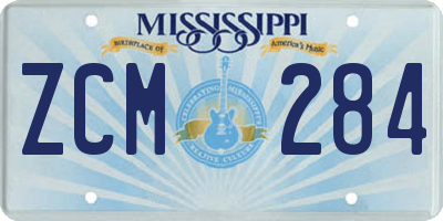 MS license plate ZCM284