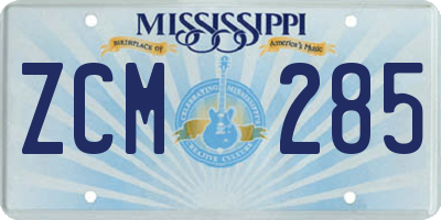 MS license plate ZCM285