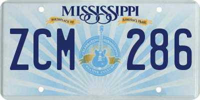 MS license plate ZCM286