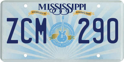 MS license plate ZCM290