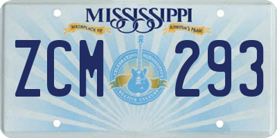 MS license plate ZCM293