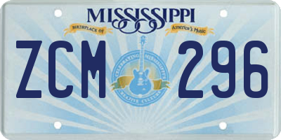 MS license plate ZCM296