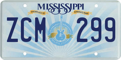 MS license plate ZCM299