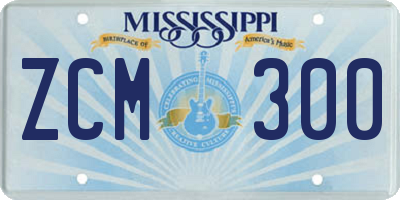 MS license plate ZCM300