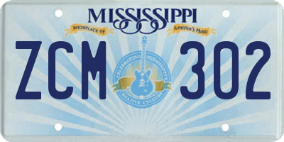 MS license plate ZCM302