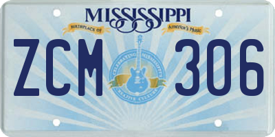 MS license plate ZCM306