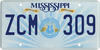 MS license plate ZCM309