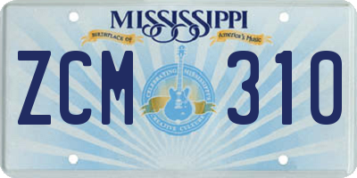 MS license plate ZCM310